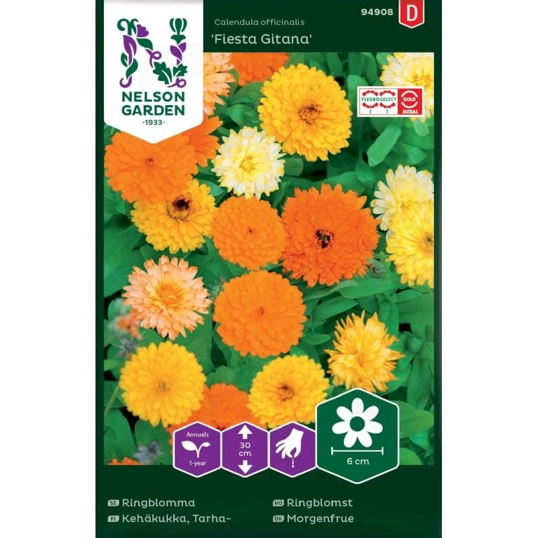 Lav Morgenfrue 'Fiesta Gitana' Calendula Officinalis 'Fiesta Gitana' 3 Lav Morgenfrue 'Fiesta Gitana' Calendula Officinalis 'Fiesta Gitana'