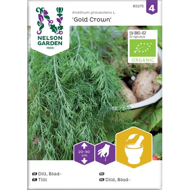 Bladdild 'Gold Crown' Øko Anethum Graveolens L. 'Gold Crown' Frøpose, Antal Pr. Pakke, Ca. 400 Stk. 3 Bladdild 'Gold Crown' Øko Anethum Graveolens L. 'Gold Crown' Frøpose, Antal Pr. Pakke, Ca. 400 Stk.